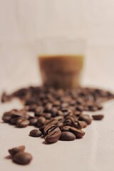 isolated, brown, roasted, beans, closeup, background, flat lay, top of view, backdrop, space, brew, morning, aromatic, natural, roast, pastel, drip, enjoyment, cut out, idea, shadow, shiny, cafe, arab