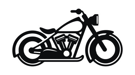 Motorbike logo, icon. Vector illustration isolated on white background.