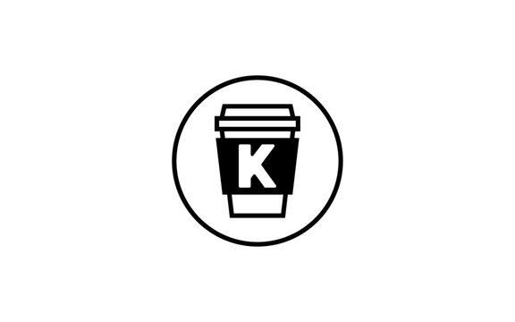 K cafe letter logo template