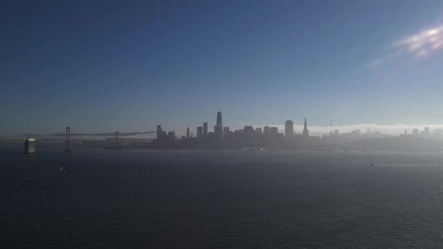 Sunset at Treasure Island and Bay Bridge in San Francisco