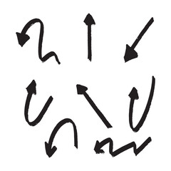 Vector hand drawn arrow elements isolated on white. Vector set of hand-drawn arrows, elements for presentation. hand drawn arrows