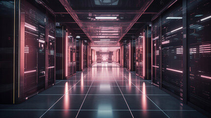 Fototapeta na wymiar futuristic server room technologies