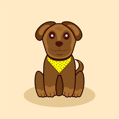Cute Dog Vector Editable Colorful Drawing Illustration