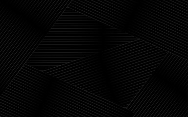 Naklejka premium Abstract black grid background. abstract black background with diagonal lines, Gradient vector retro line pattern design. Monochrome graphic.