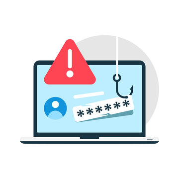 Phishing, Password Cracking on laptop screen concept illustration flat design vector eps10. simple and modern graphic element for landing page, app or web ui, icon, infographic