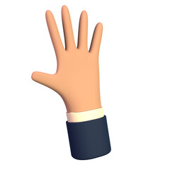 Creative Collection of 3D Hi Five 
Hands Icons for Your Designs