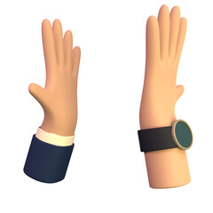 Creative Collection of 3D High Five 
Hands Icons for Your Designs