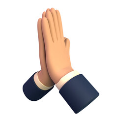 Creative Collection of 3D Prayer 
 Hands Icons for Your Designs