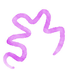 Fototapeta premium Purple Watercolor Doodle Squiggle