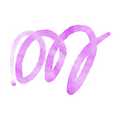 Purple Watercolor Doodle Squiggle