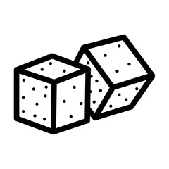 Drawn sugar cubes on white background