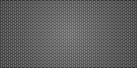 Vector realistic isolated black brick wall background for template and layout decoration.