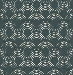 Japanese modern seamless pattern with dotted fish scale or arch motif. Applicable for fabric, wallpaper, package design, etc. © Torico