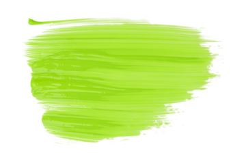 Shiny green brush watercolor painting isolated on transparent background. watercolor png