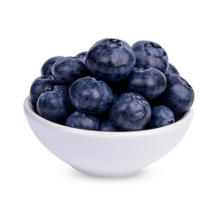 Fresh blueberry with leaves isolated on transparent background (.PNG)