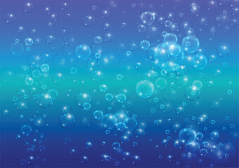 Bubbles on blue background vector illustration