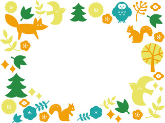 北欧風イラストのフレーム