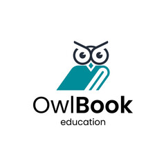 Modern owl and book combination logo. It is suitable for use as educational logos.
