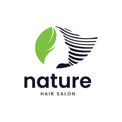 Modern logo illustration of a woman with her hair. It is suitable for use for hair salon logos