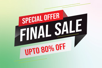 Special offer final sale tag. Banner design template for marketing. Special offer promotion or retail. background banner modern graphic design for store shop, online store, website, landing page