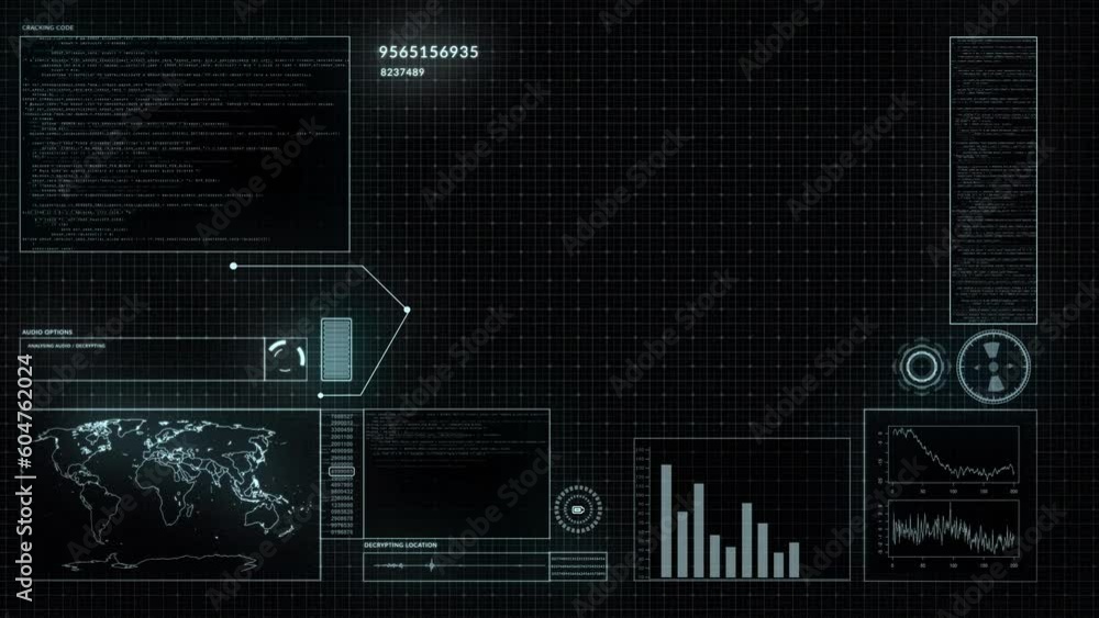 Poster big data analytics, graphs and map with statistics, cyber and technology abstract with global networ