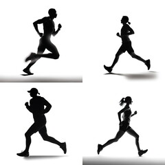 silhouette runner on white background