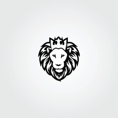 Lion logo vector illustration, emblem design.