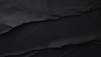 top view crumpled black paper texture background. kinks and dents, old and dilapidated with copy space created with Generative AI