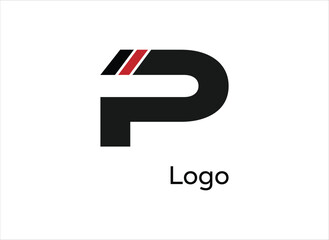 simple letter P logo template vector set., with 3 colors combination.