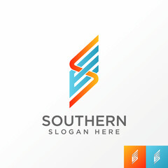 Logo design graphic concept creative abstract premium free vector stock letter ES or SE cutting parallelogram font. Related to initial monogram sport tech