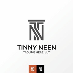 Logo design graphic concept creative abstract premium free vector stock letter TN or NT cutting line rectangle font. Related to initial monogram law