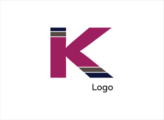 simple letter K logo template vector set., with 3 colors combination.