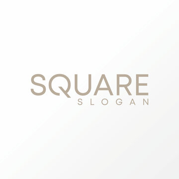 Logo design graphic concept creative abstract premium free vector stock word SQUARE sans serif font unique Q typography. Related to initial monogram