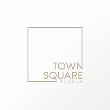 Logo design graphic concept creative abstract premium free vector stock letter Town Square with rectangular square line Related to business industrial