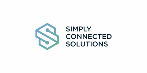 simply connected solutions logo design inspiration