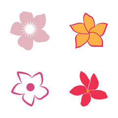 Fototapeta na wymiar Beauty plumeria icon flowers design illustration symbol