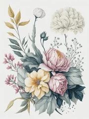 Fotobehang Wet on Web Watercolor Florals © Tricia
