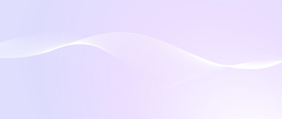 Flowing undulate lines design. Abstract smooth curved stripes template. White fluid wave on light purple background. Horizontal vector wallpaper