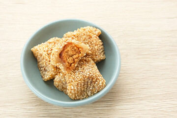 Mochi Dessert, made from glutinous rice with peanut paste filling
