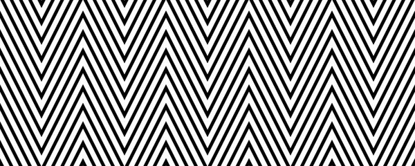 Zig zag seamless pattern. Black white herringbone ornament background. Repeating chevron motif texture with diagonal lines. Vector illustration