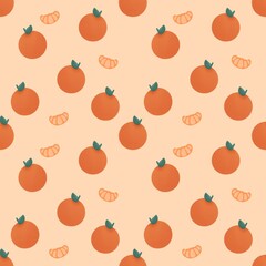 cute pastel fruit seamless pattern in crayon style 