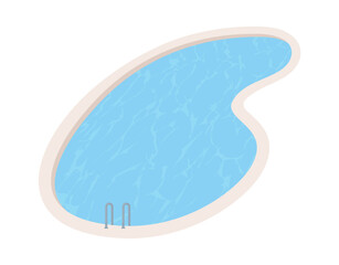 Swimming pool for water sport and rest, flat vector illustration isolated.