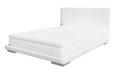 white mattress for comfort sleep isolated. 3d render illustration