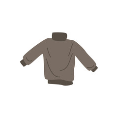 Winter warm knitted with sleeves and collar, flat vector illustration isolated.