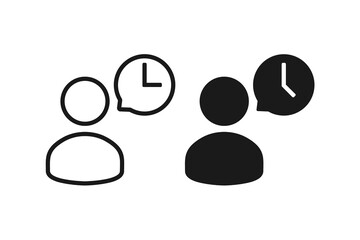 Fototapeta na wymiar Person chat time icon. Illustration vector