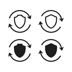 Refresh shield icon. Illustration vector