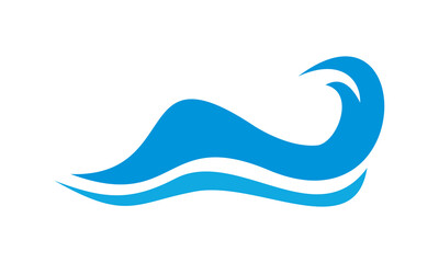 simple blue water wave vector logo design