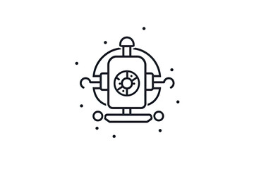 Fototapeta premium Ai Robot thin line icon. Creative simple design from artificial intelligence icons collection.AI Generative