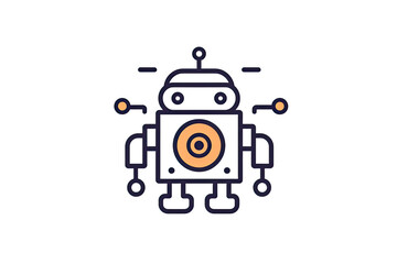 Fototapeta premium Ai Robot thin line icon. Creative simple design from artificial intelligence icons collection.AI Generative