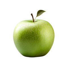 A whole apple is isolated on transparent background. ripe fresh apple clipping path. Created with Generative AI Technology
